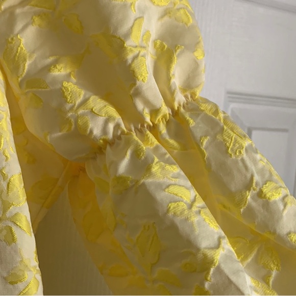 NWT Pretty Little Thing Jacquard Corset Detail Puff Sleeve Bodycon Dress Size 6 - Picture 13 of 14